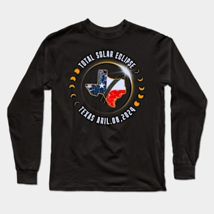 2024 Total Solar Eclipse Texas.Total Eclipse 2024 Long Sleeve T-Shirt